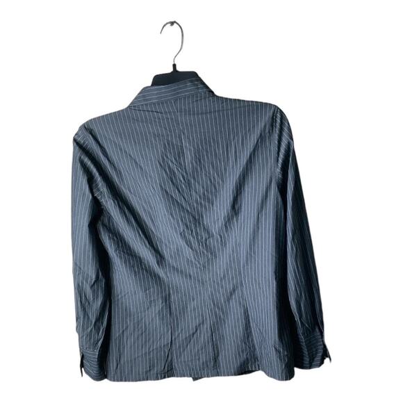 Talbots Vintage Striped Shirt Women 12 Long Sleeve Asymmetrical Collared  Formal - Picture 2 of 8